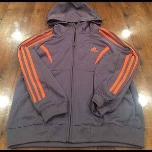 Adidas Boys nylon zip front hoodie
